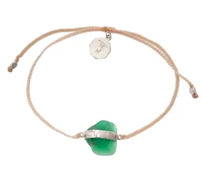 CHRYSOPRASE CRYSTAL BRACELET - PALE PINK - SILVER