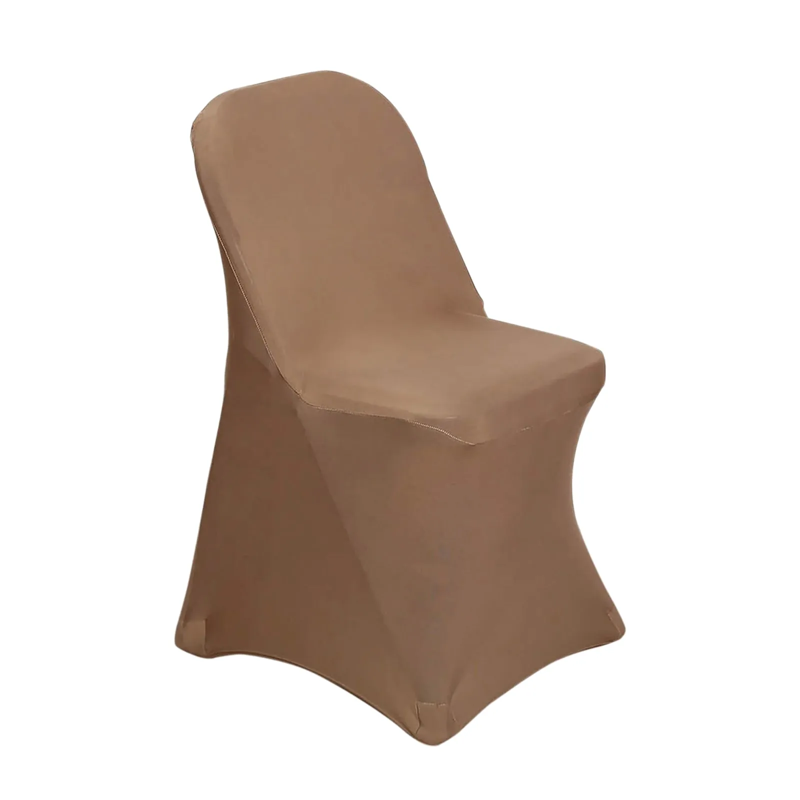 10 Pack Taupe Spandex Folding Slip On Chair Covers, Stretch Fitted Chair Covers - 160 GSM