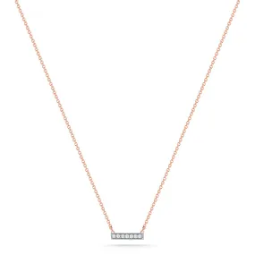 14K Rose Gold Sylvie Rose Diamond Bar Necklace