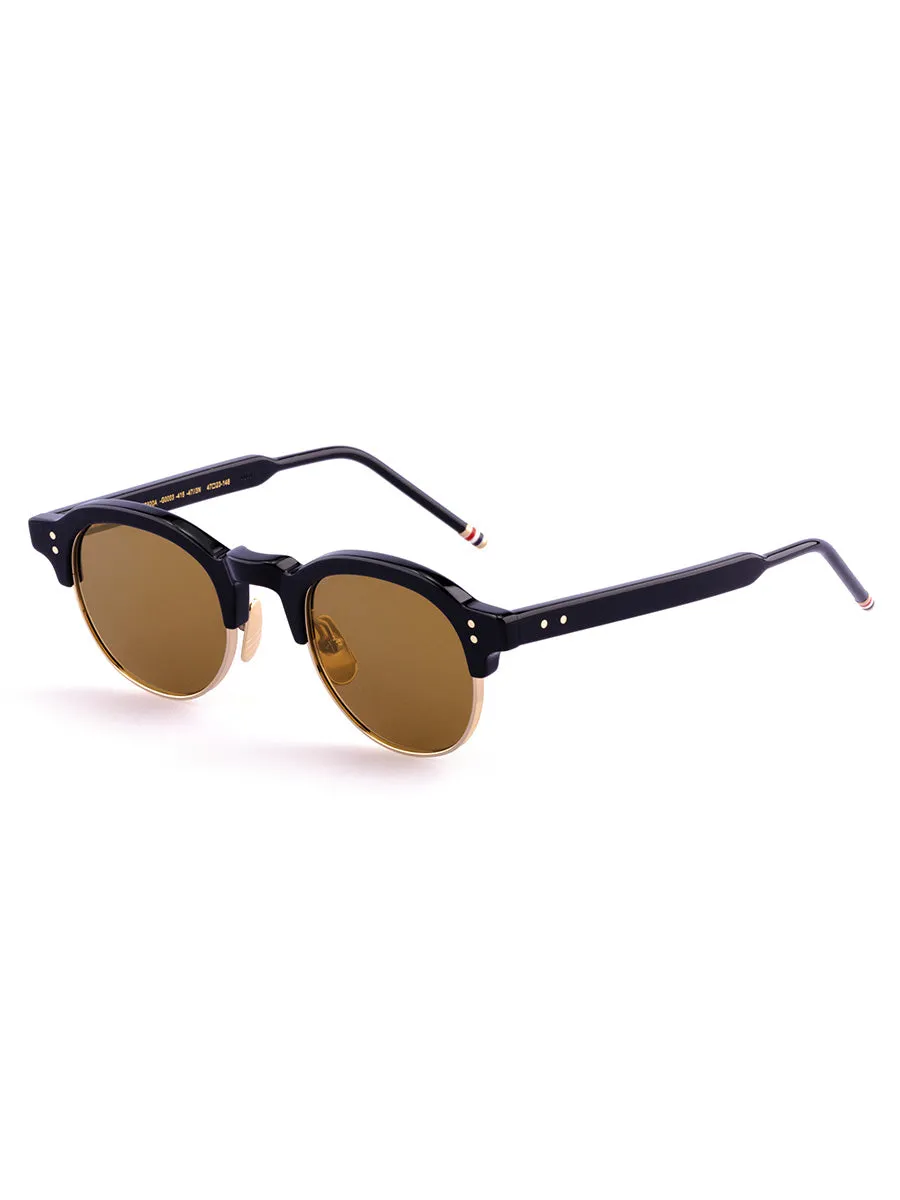 920A-415 Shinny Navy and 12K Gold Oval Sunglasses