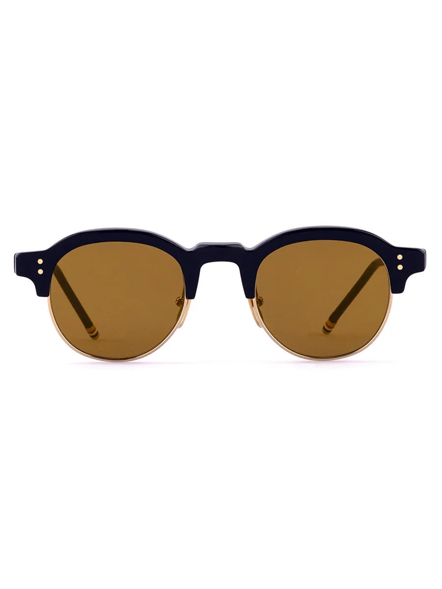 920A-415 Shinny Navy and 12K Gold Oval Sunglasses