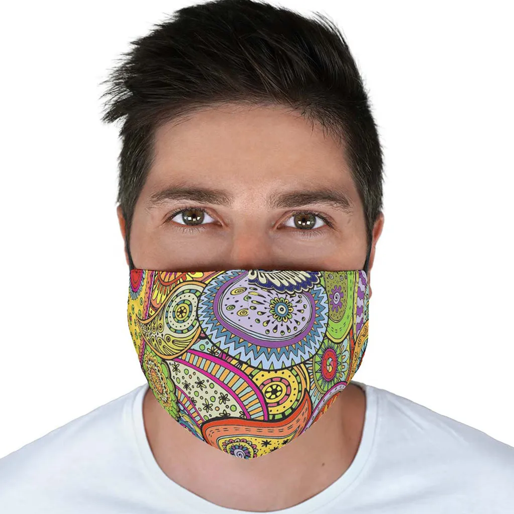 Abstract Paisley Face Cover