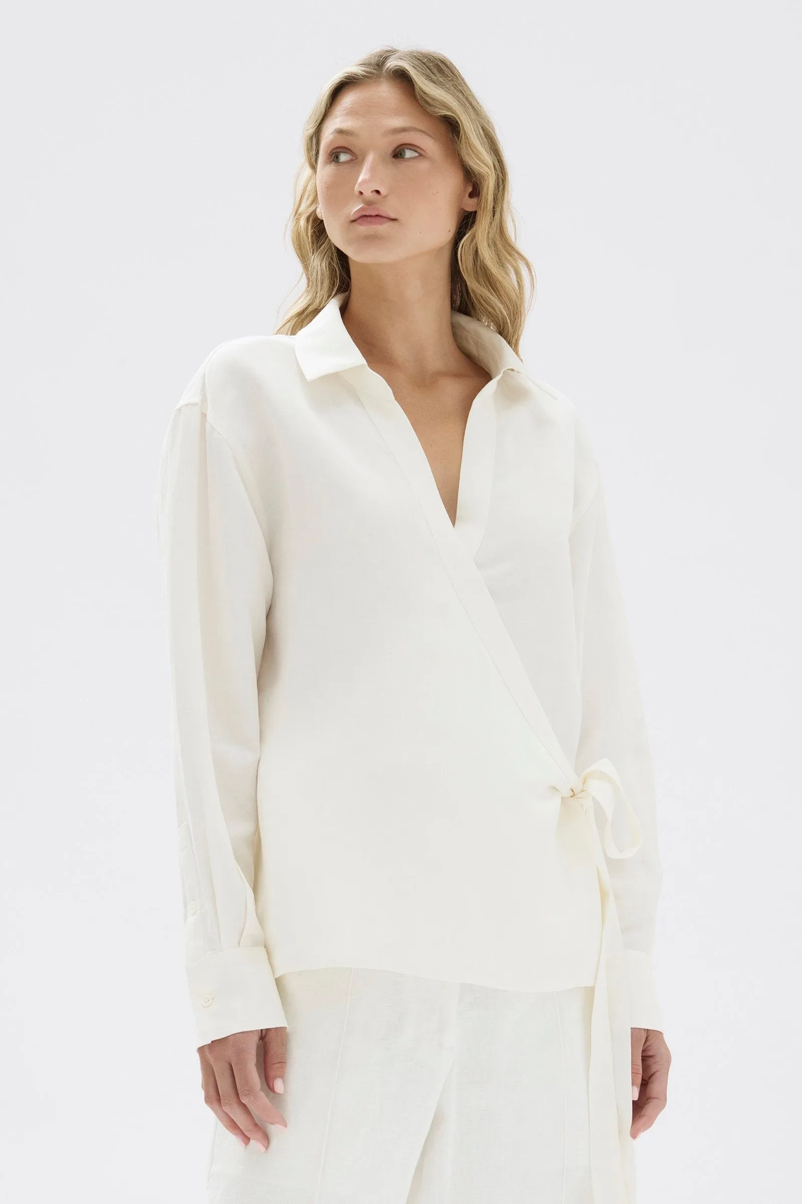 Allegra Long Sleeve Wrap Shirt