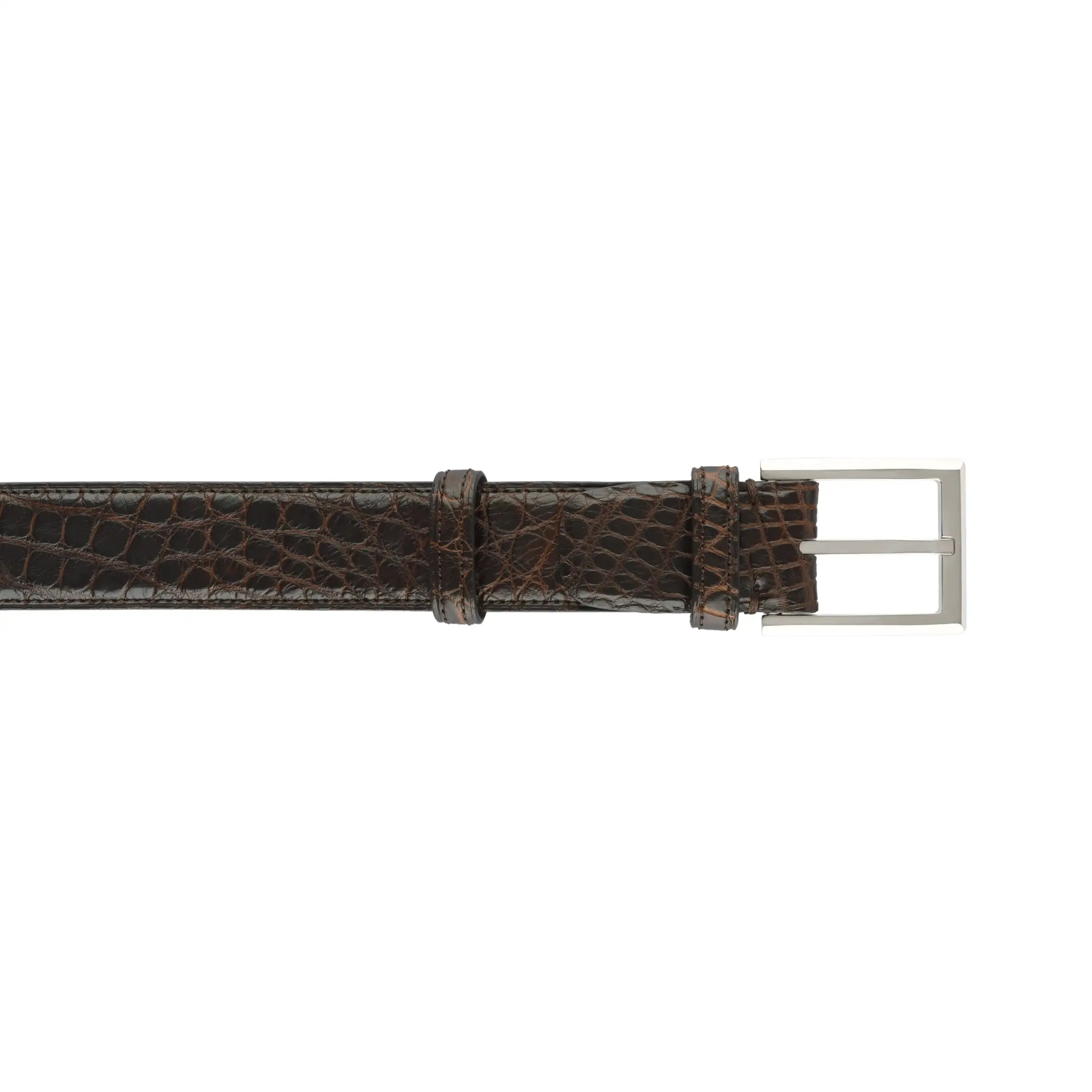 Alligator Leather Belt in Brown