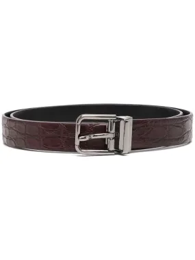 Alligator Skin Buckled Belt