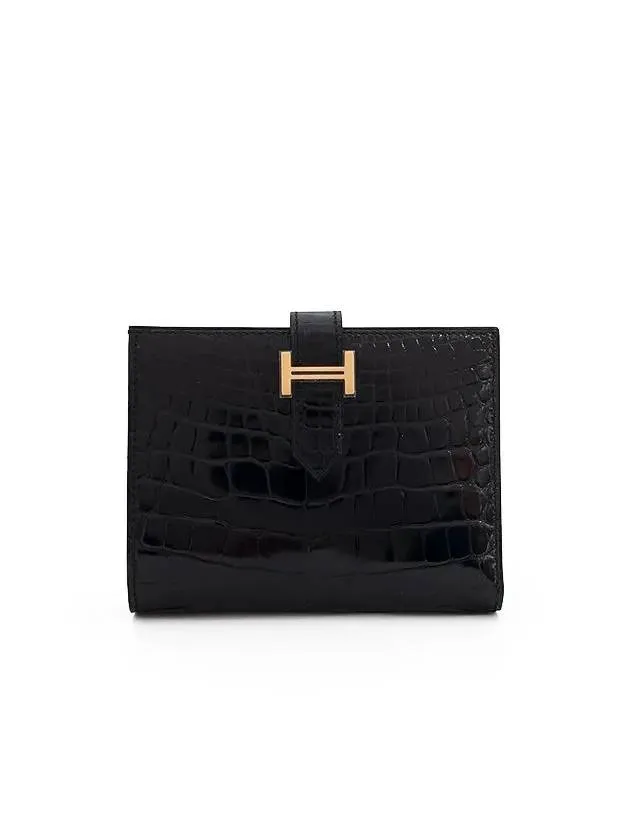 Alligator Vean Half Wallet Black Rose Gold 3HL0161