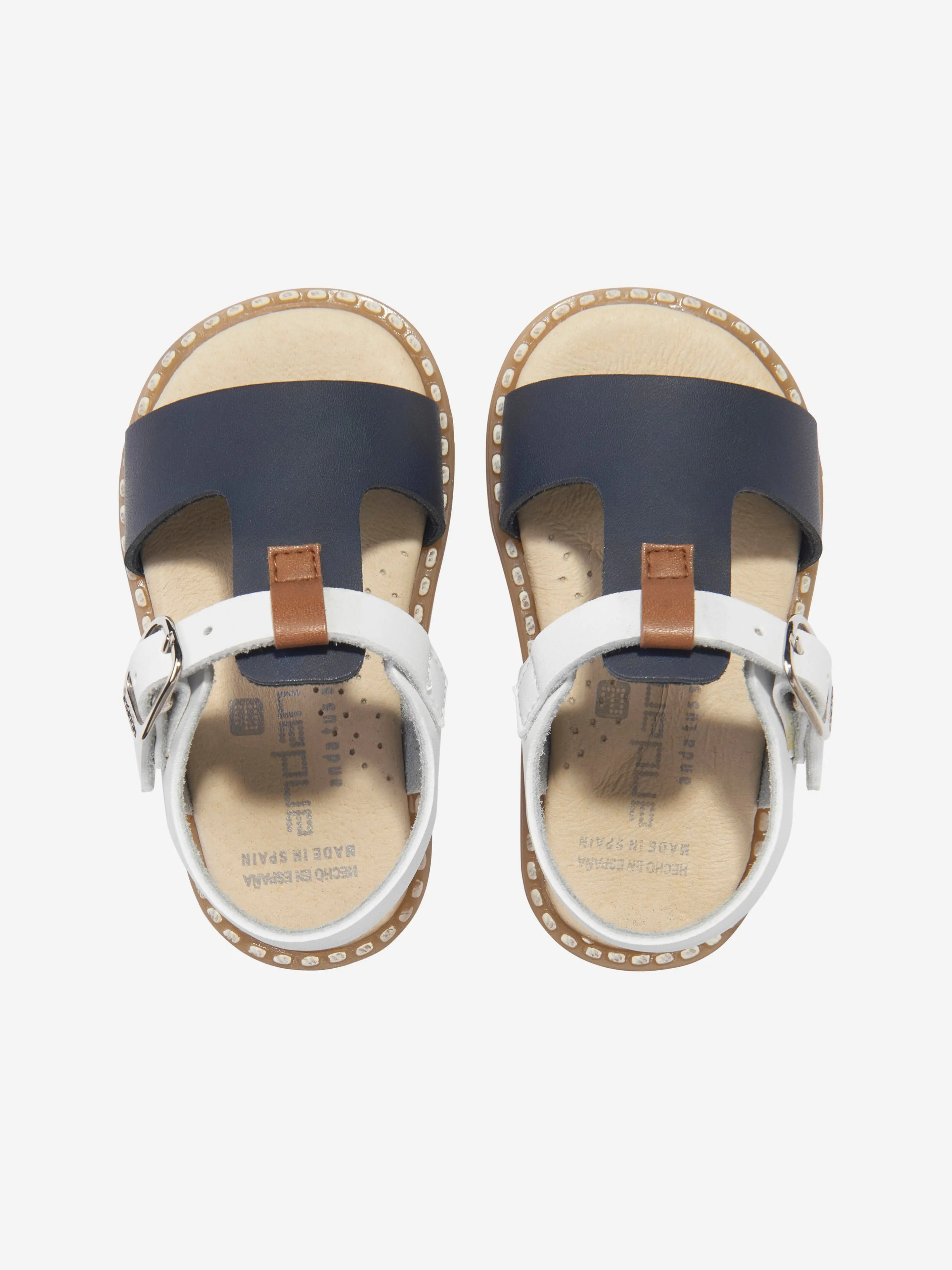 Andanines Kids Leather Sandals in Navy