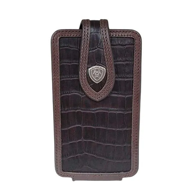 Ariat Black Crocodile Smartphone Case with Magnetic Snap