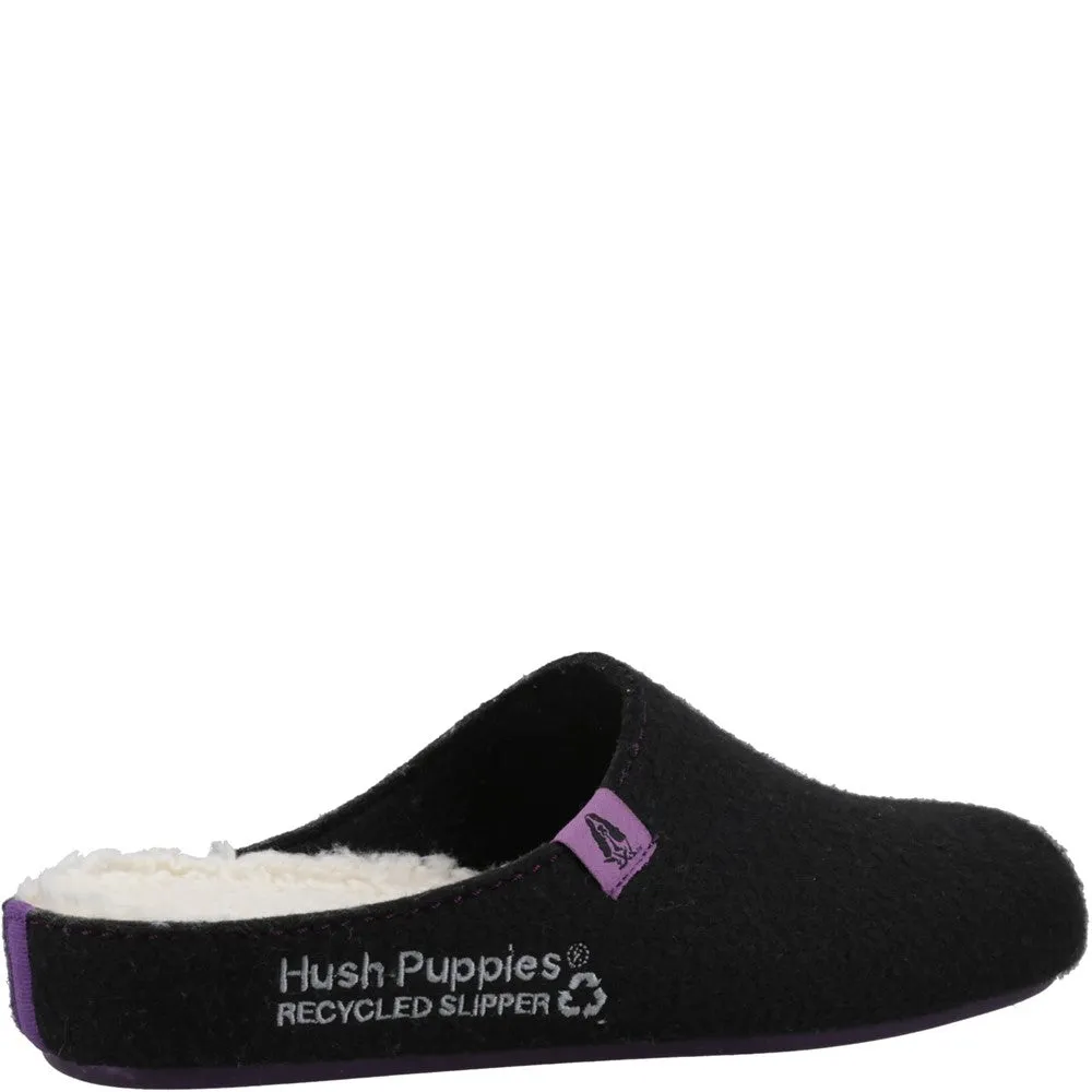 Black Recycled Good Slippers