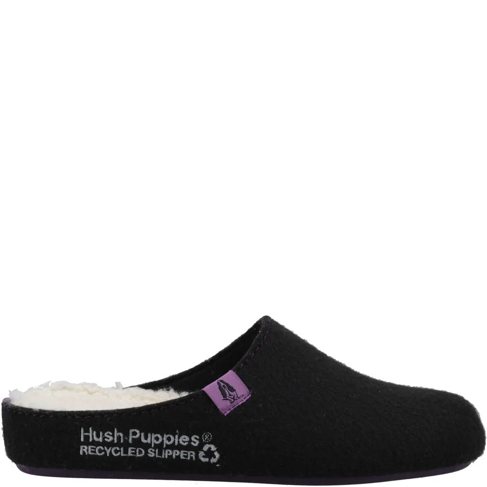 Black Recycled Good Slippers