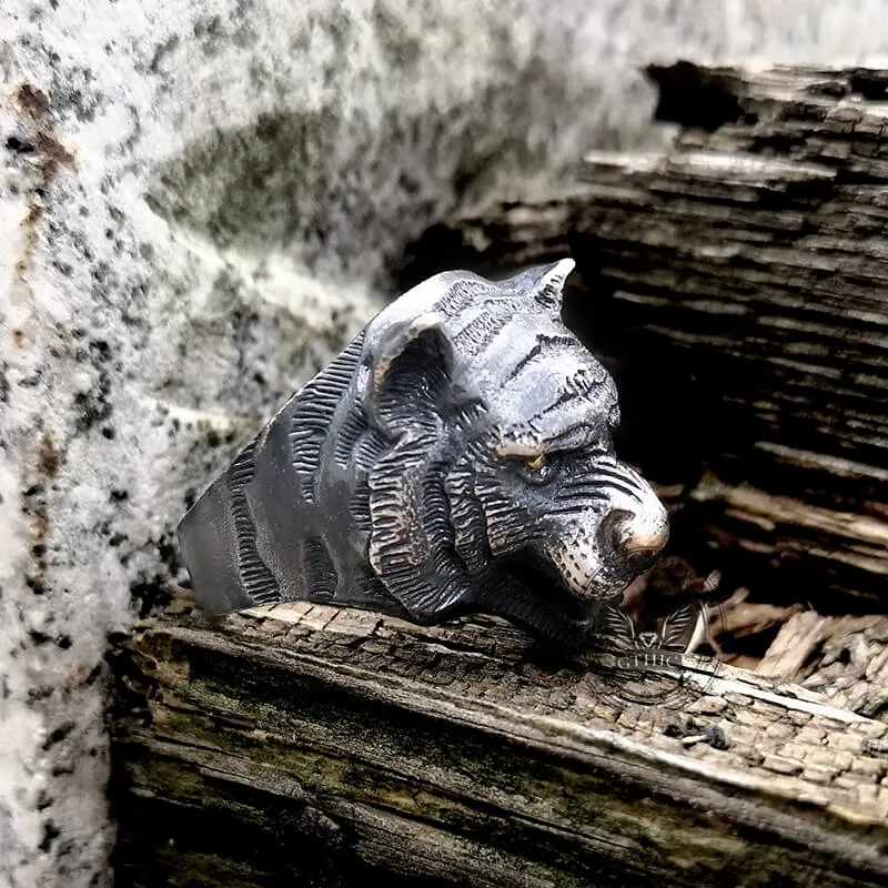 Black Tiger Sterling Silver Copper Ring