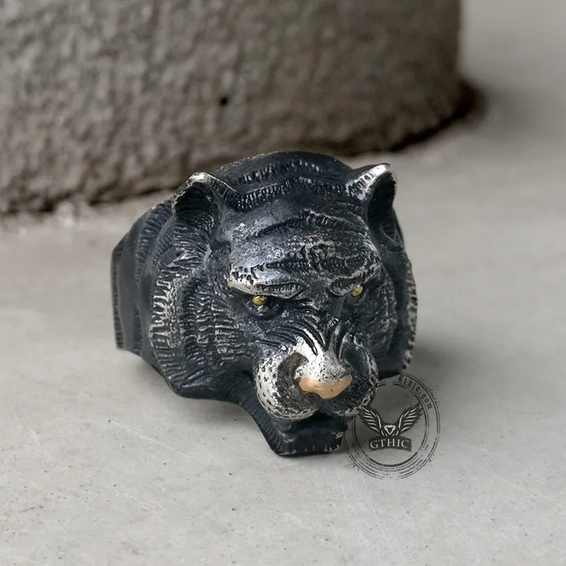 Black Tiger Sterling Silver Copper Ring