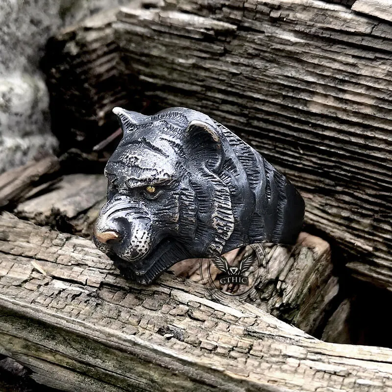 Black Tiger Sterling Silver Copper Ring