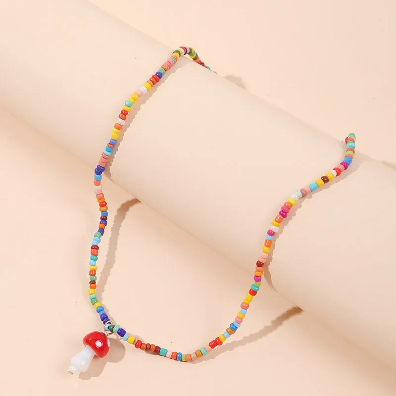 Bohemian Gypsy Chic Rainbow Beaded Choker Necklaces