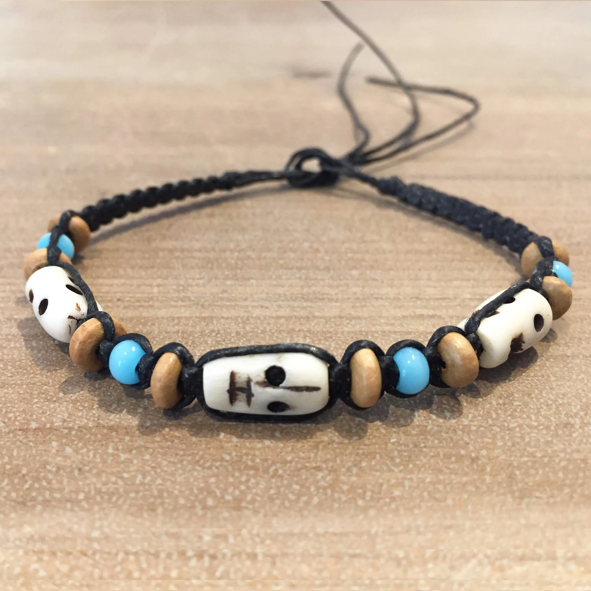 Bohemian Tribe Batik Bones Bead Bracelet