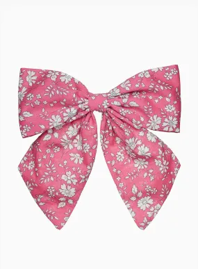 Bow Hair Clip in Bright Pink Capel