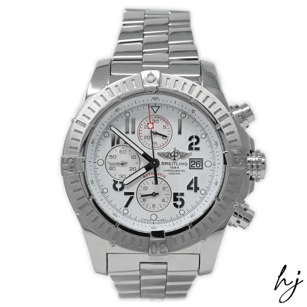 Breitling Men's Super Avenger Stainless Steel 48mm White Arabic Numeral Dial Watch Reference #: A1337011