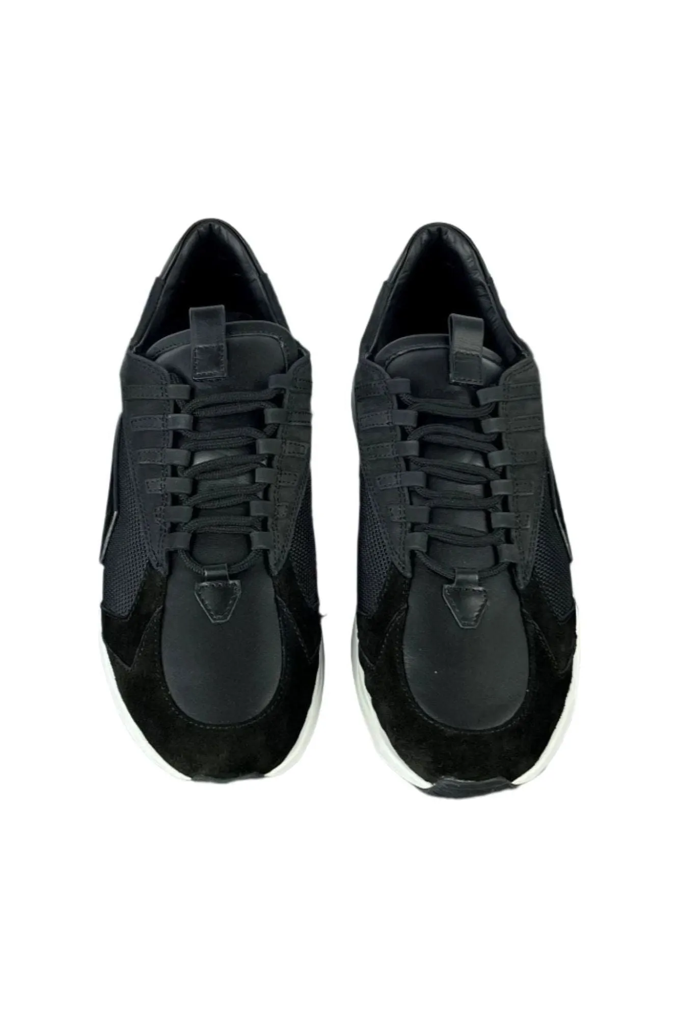 Buscemi Men's Run 2 Black Suede Sneakers SAMPLE