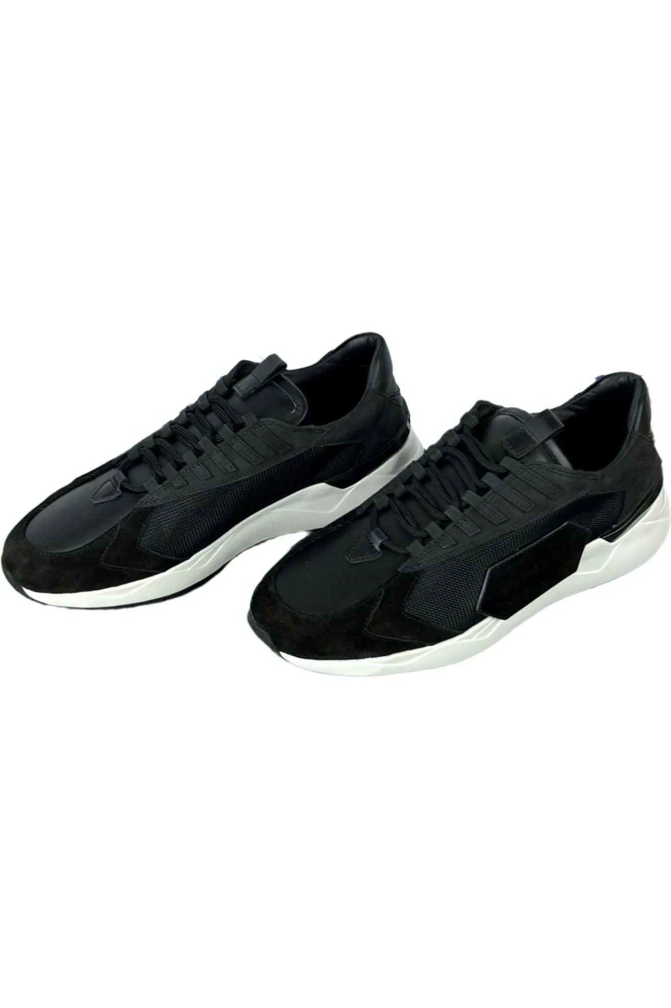 Buscemi Men's Run 2 Black Suede Sneakers SAMPLE