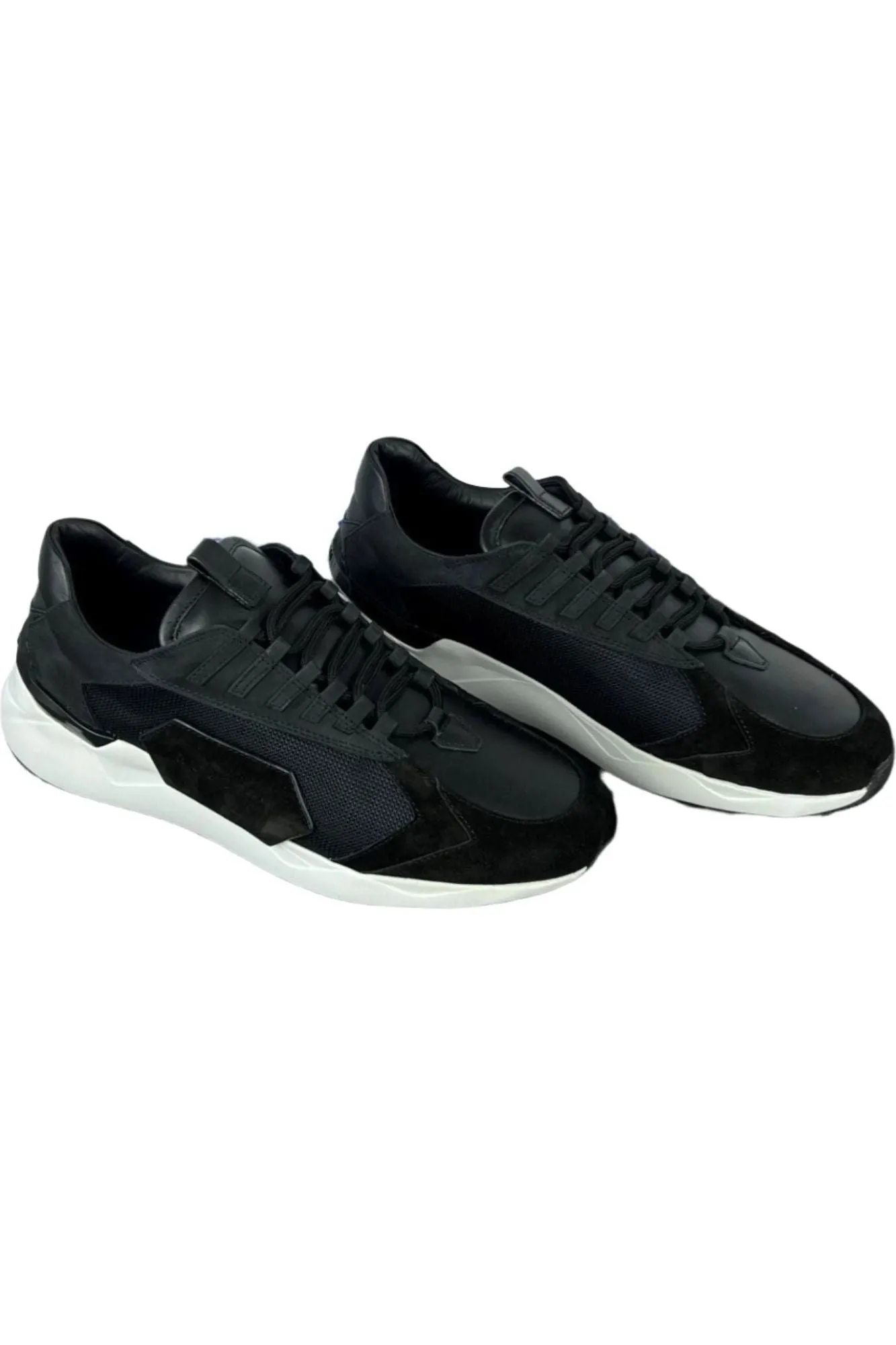 Buscemi Men's Run 2 Black Suede Sneakers SAMPLE