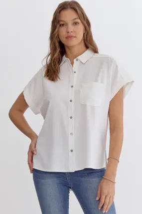 Button Down Perfection Off White Top