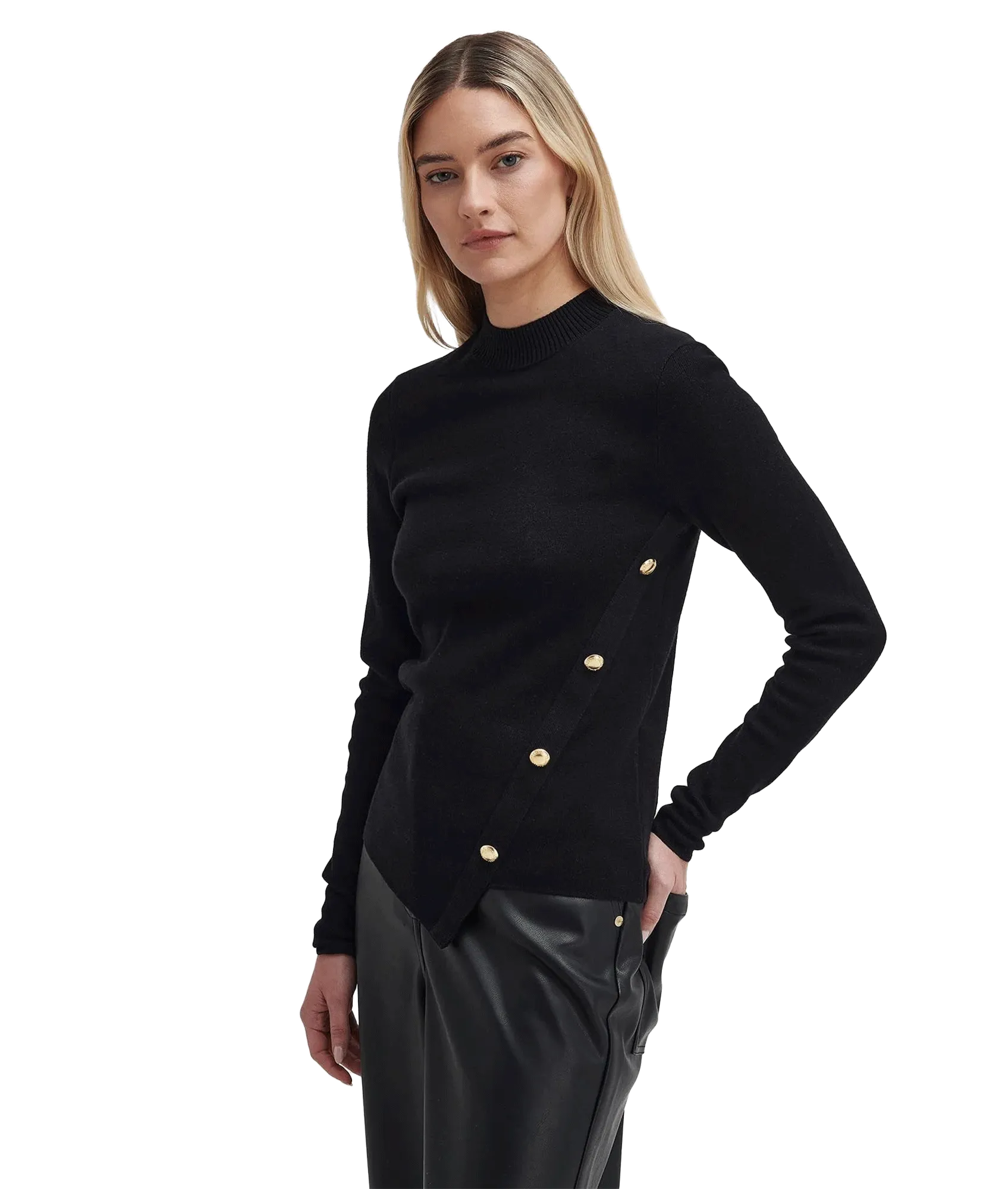 Callie Asymmetric Jumper - Black