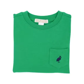 Carter Crewneck - Kiawah Kelly Green with Nantucket Navy Stork