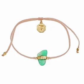 CHRYSOPRASE CRYSTAL BRACELET - PALE PINK - GOLD