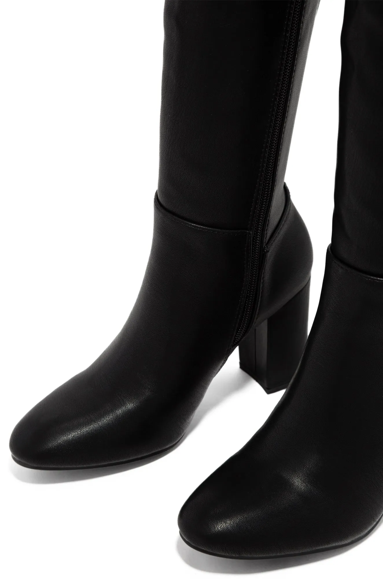 Colette Block Heel Boots - Black