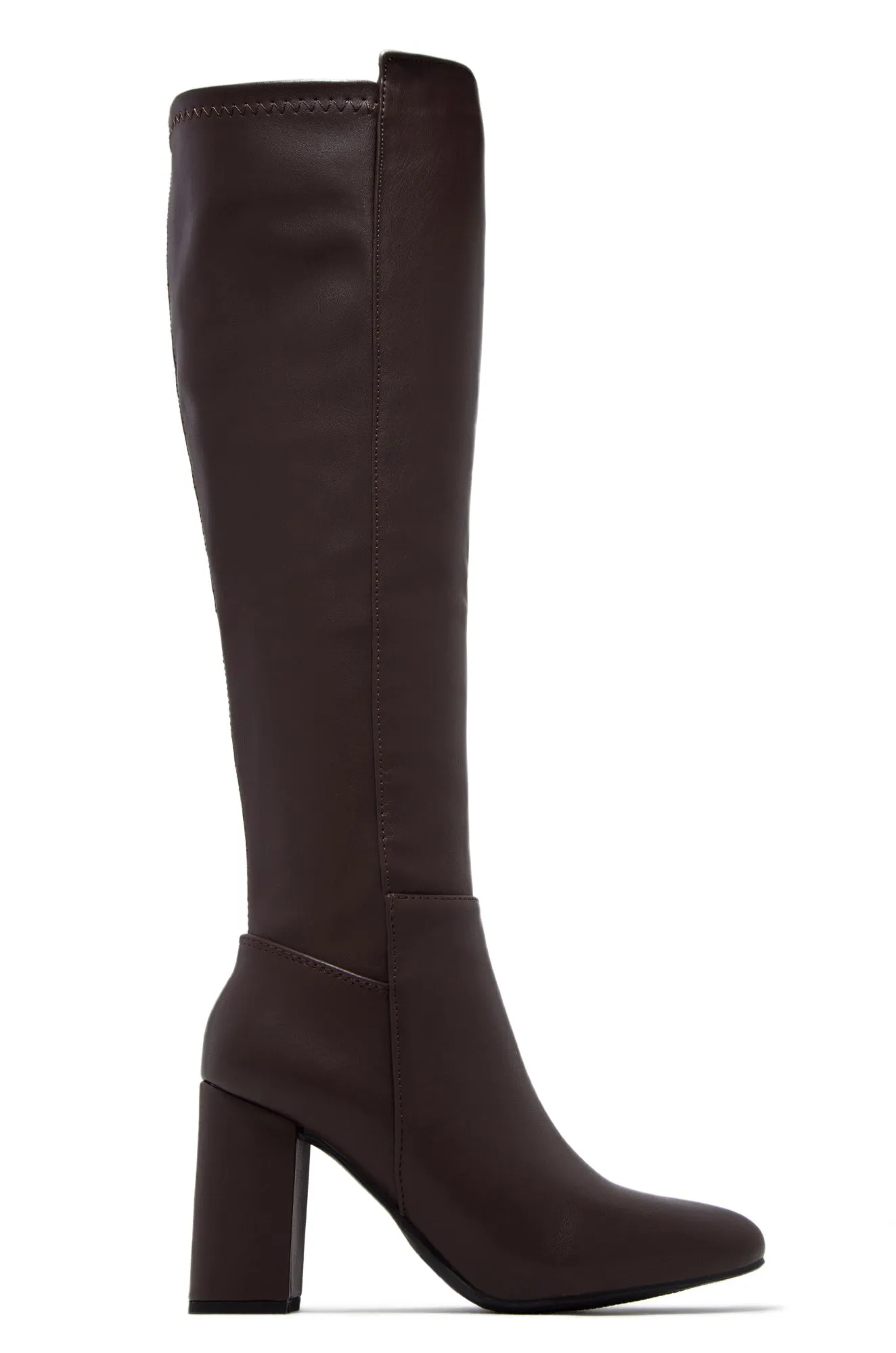 Colette Block Heel Boots - Brown