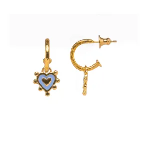 Cornflower Blue Sacred Heart Earrings