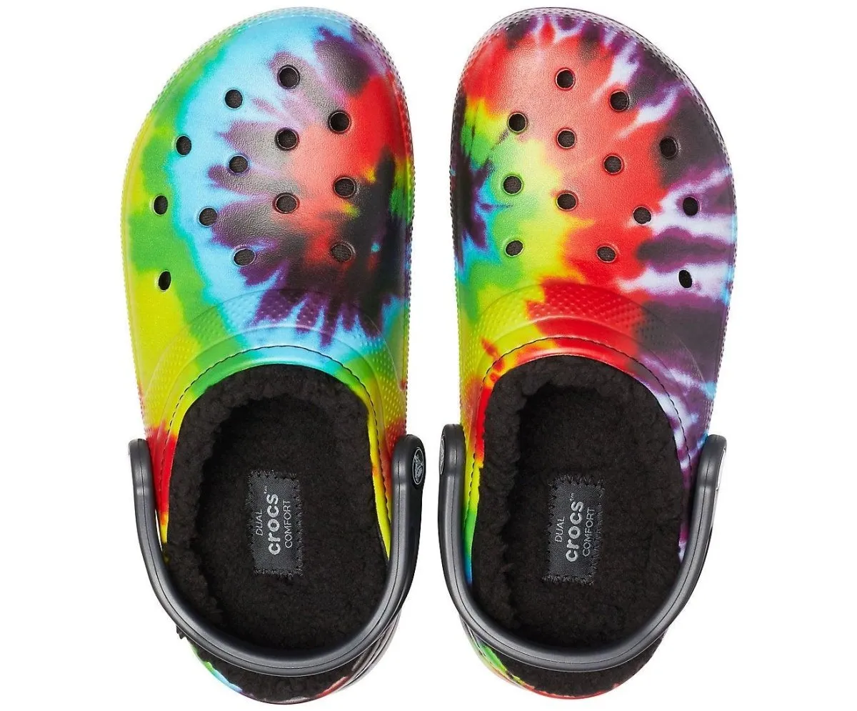 Crocs Women's Classic Tie-Dye Lined Clog 206341-988 - Multi/Black