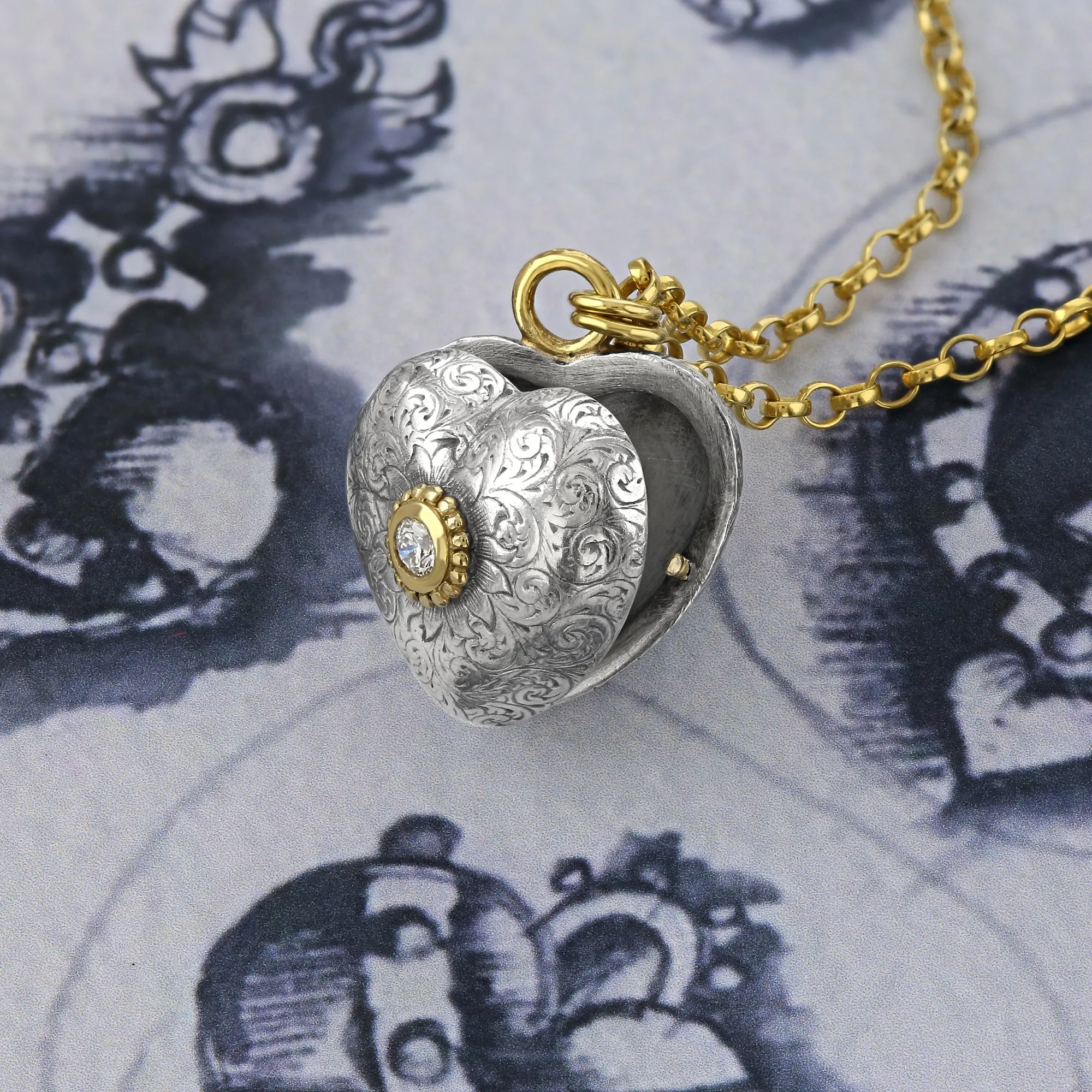 Diamond Love Locket Necklace