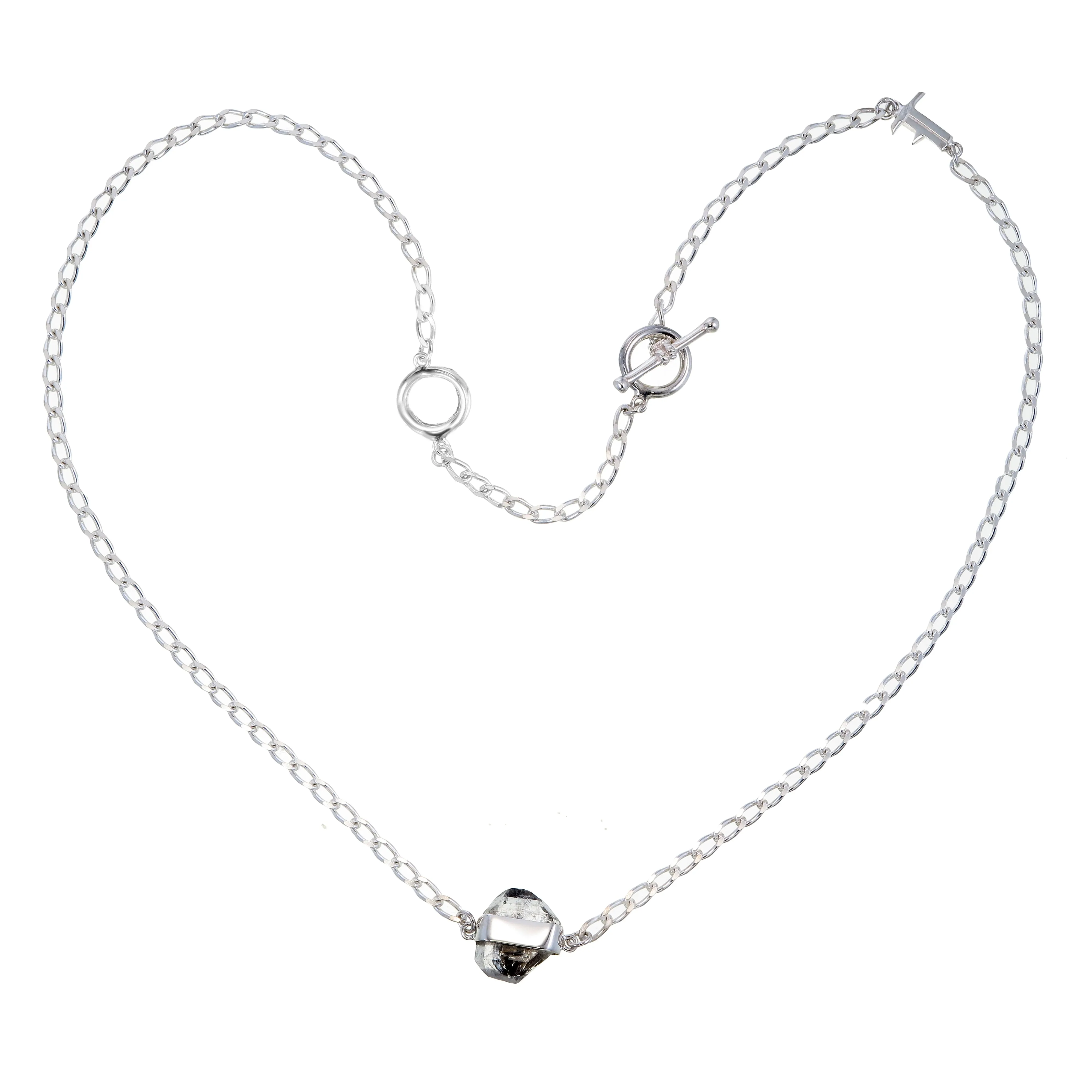 DIAMOND QUARTZ SHORT NECKLACE - SILVER