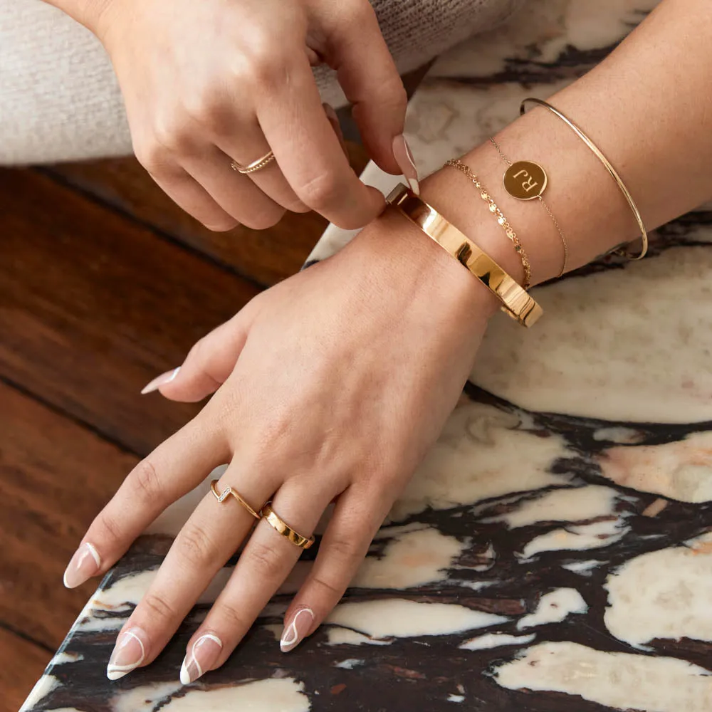 Double Chain Curb Bracelet in 10k Gold