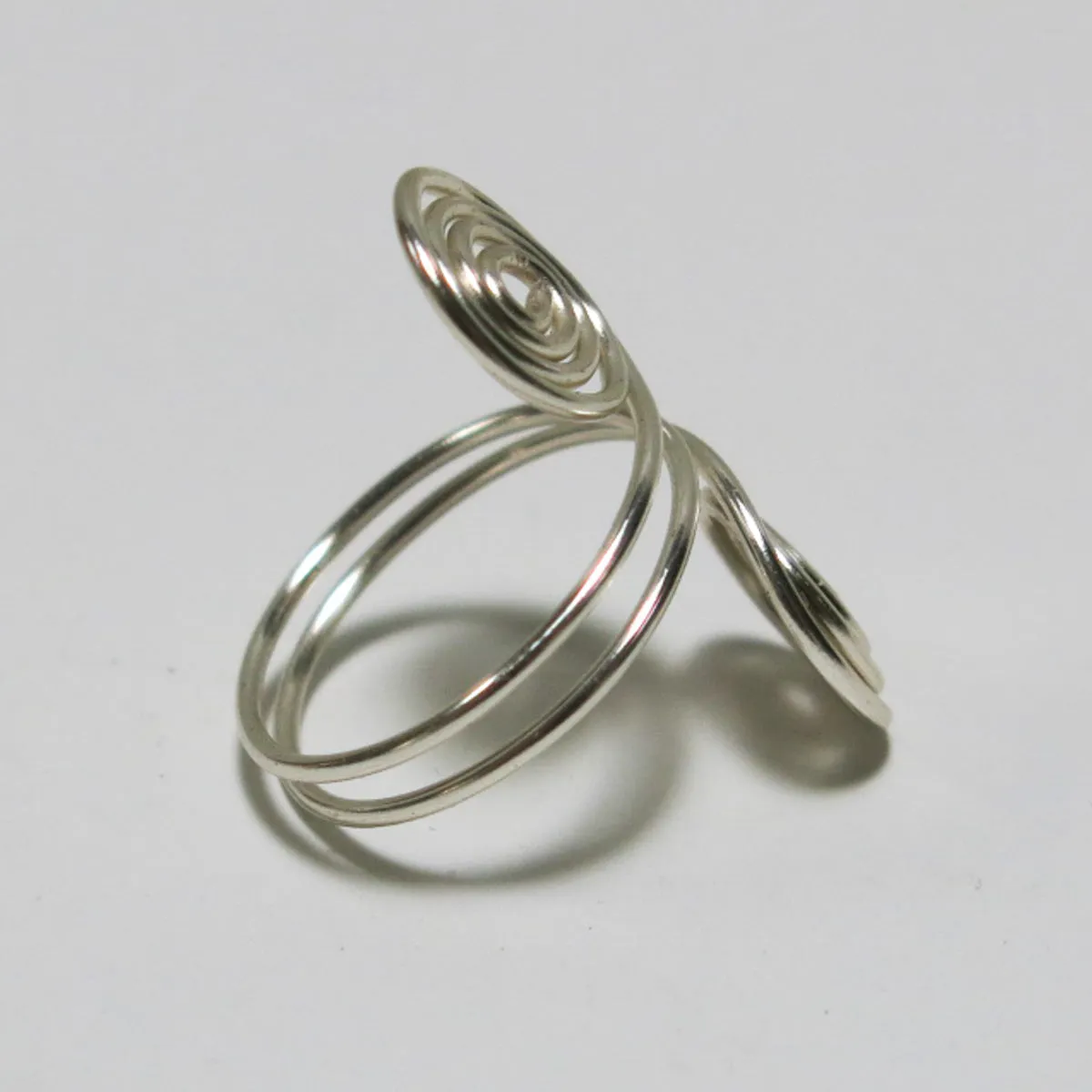 Double Spirals Adjustable Wire Ring