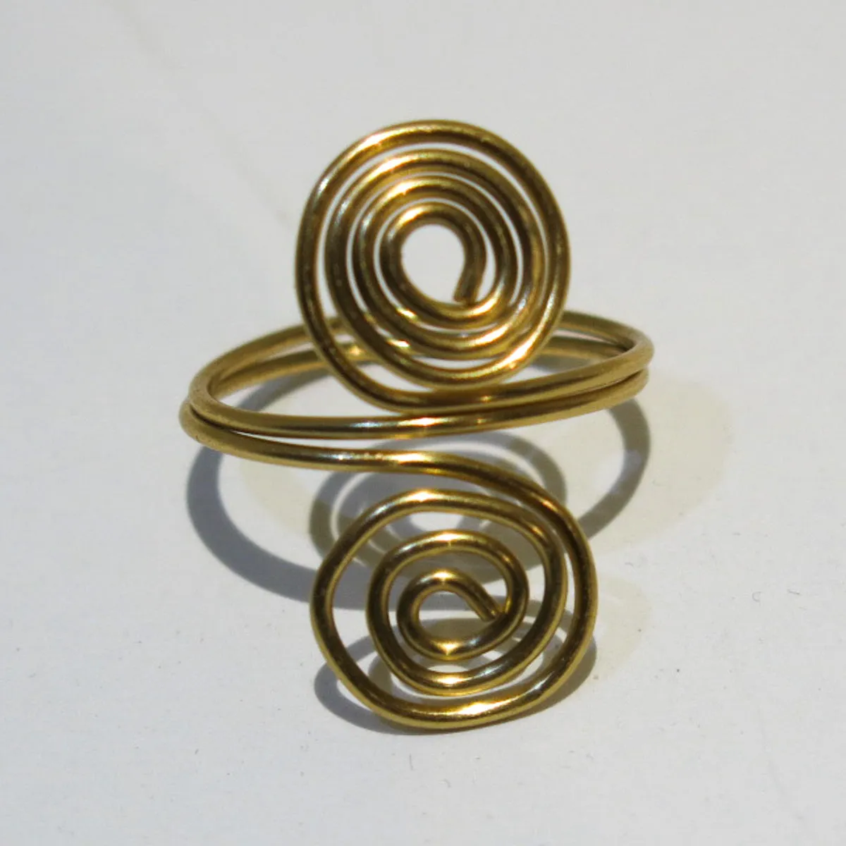 Double Spirals Adjustable Wire Ring