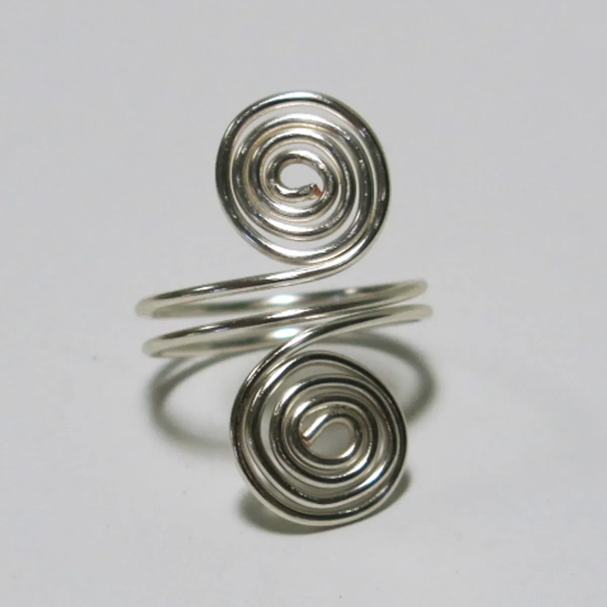 Double Spirals Adjustable Wire Ring