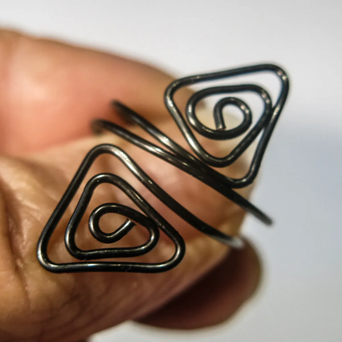 Double Triangles Adjustable Wire Ring