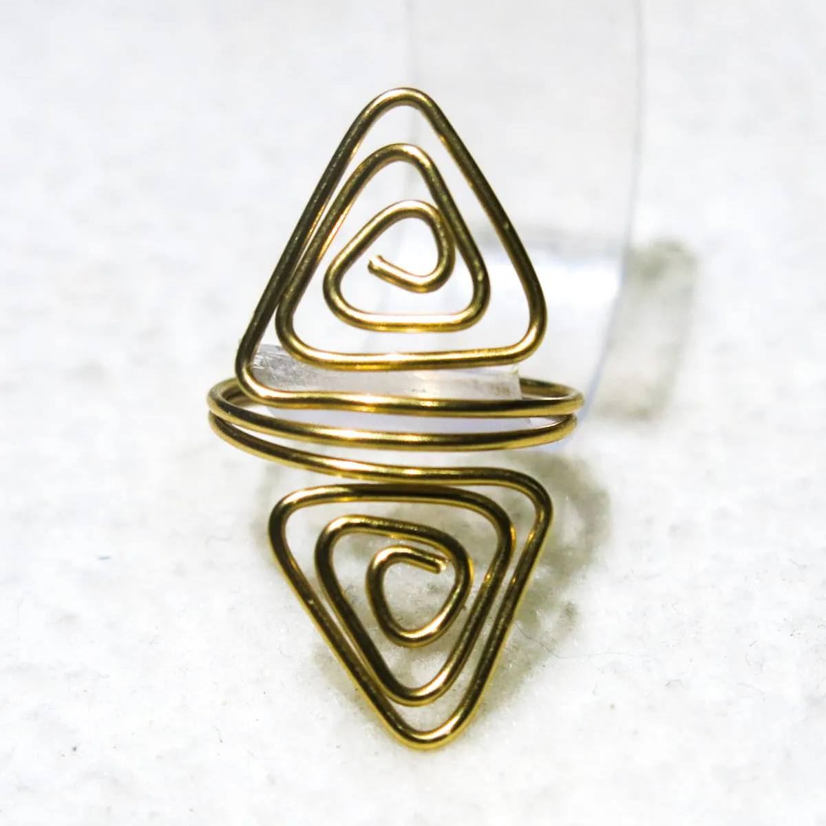 Double Triangles Adjustable Wire Ring