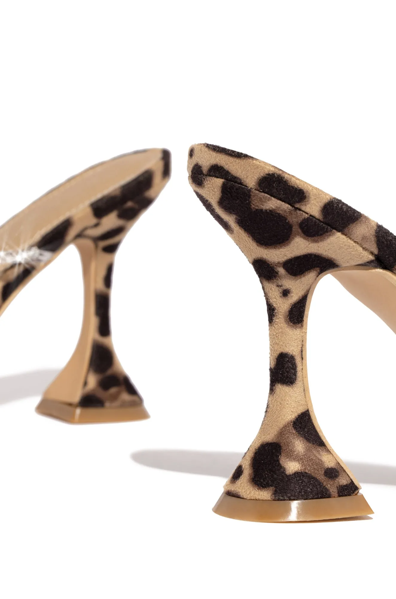 Dubai Embellished Mule Heels - Leopard