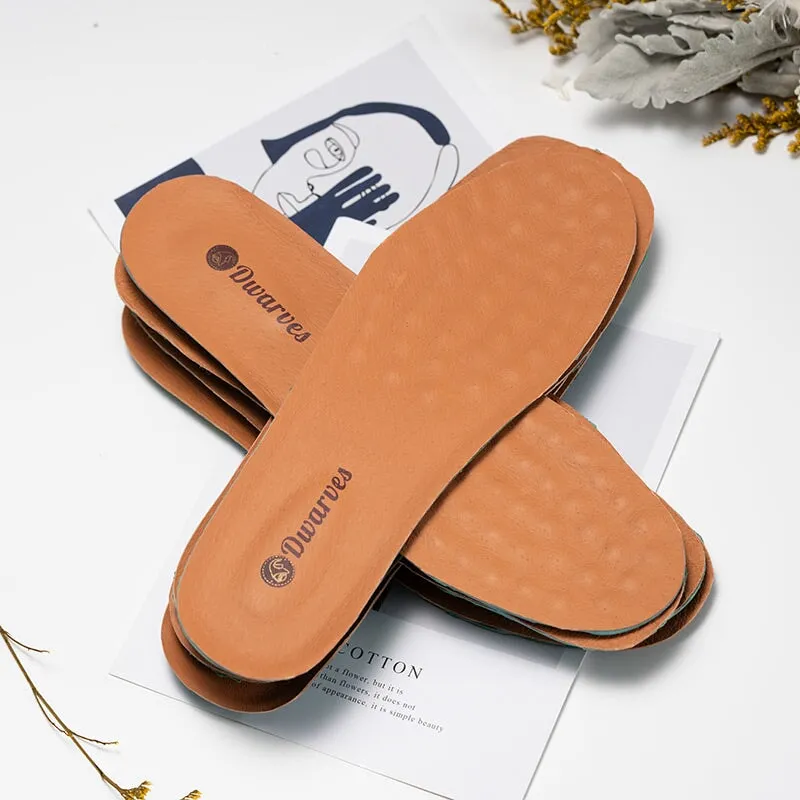 Dwarves Naturally Tanned Genuine Leather Insoles with Massage Design