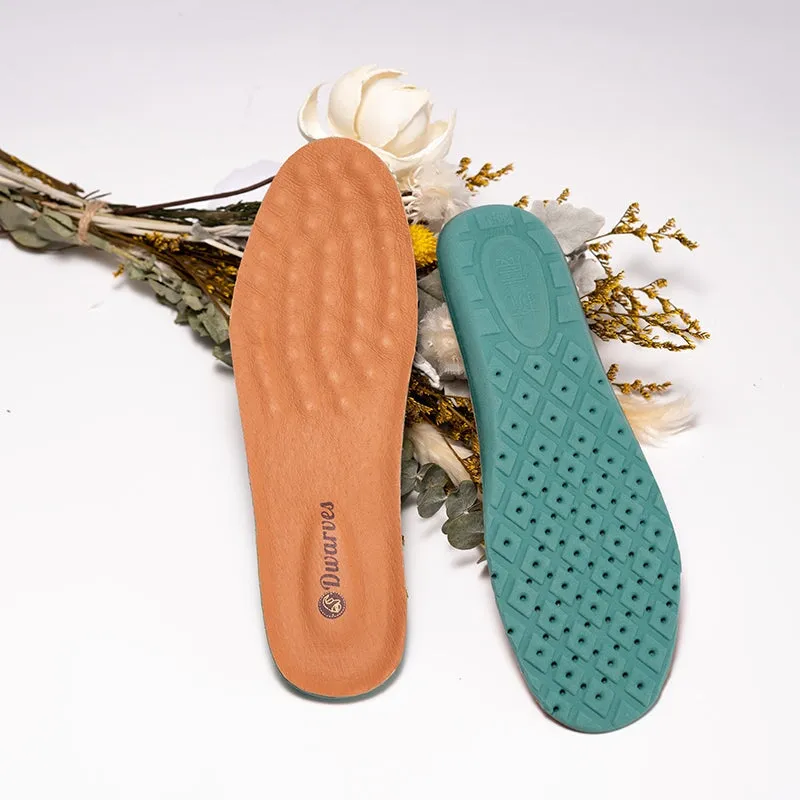 Dwarves Naturally Tanned Genuine Leather Insoles with Massage Design