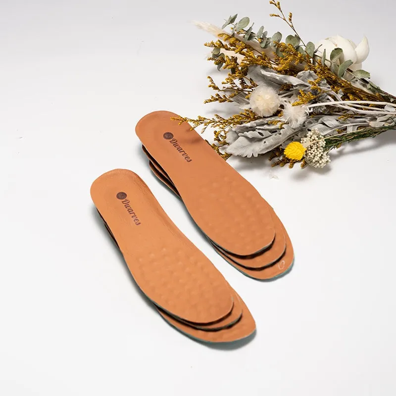 Dwarves Naturally Tanned Genuine Leather Insoles with Massage Design