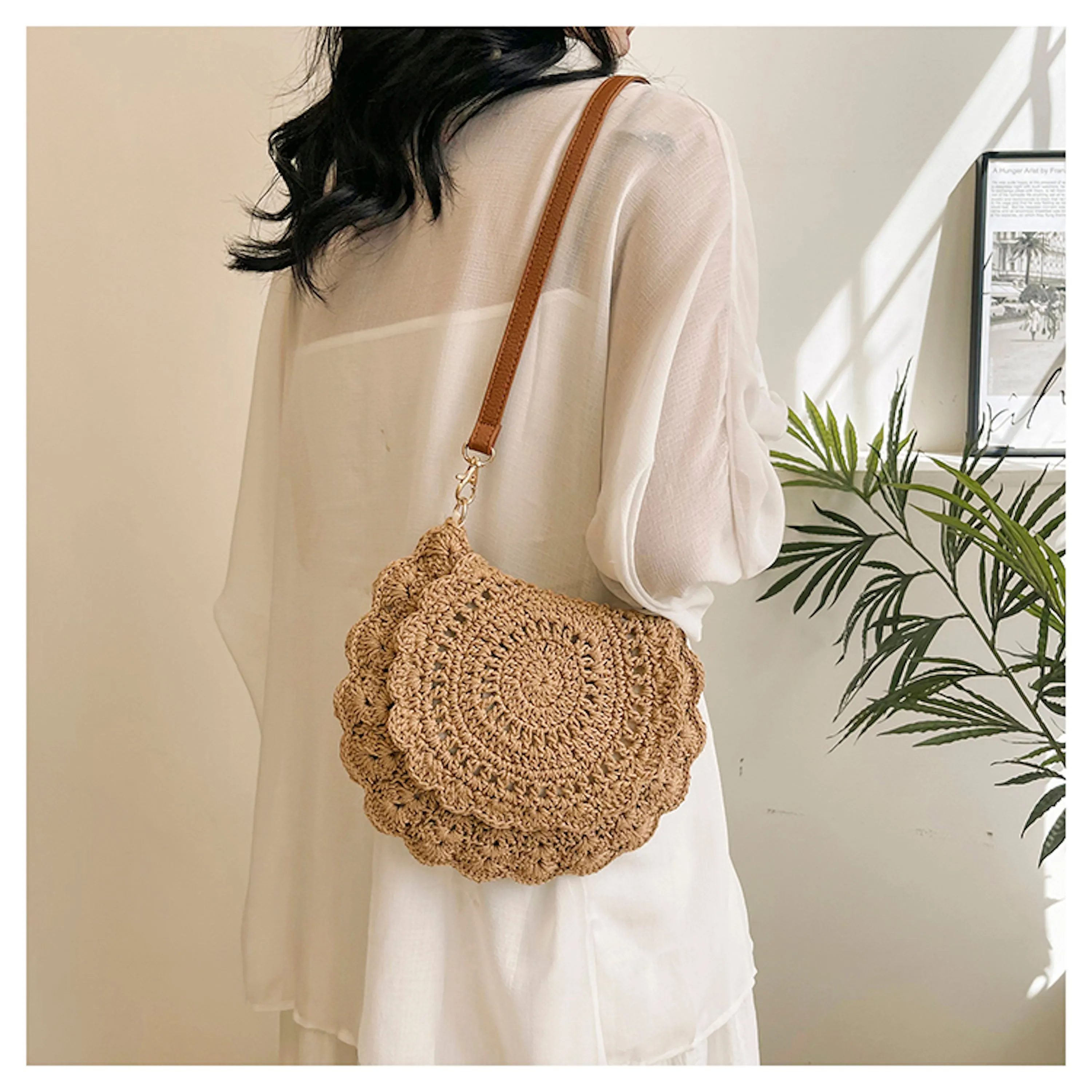 Elena Handbags Boho Crochet Crossbody Bag