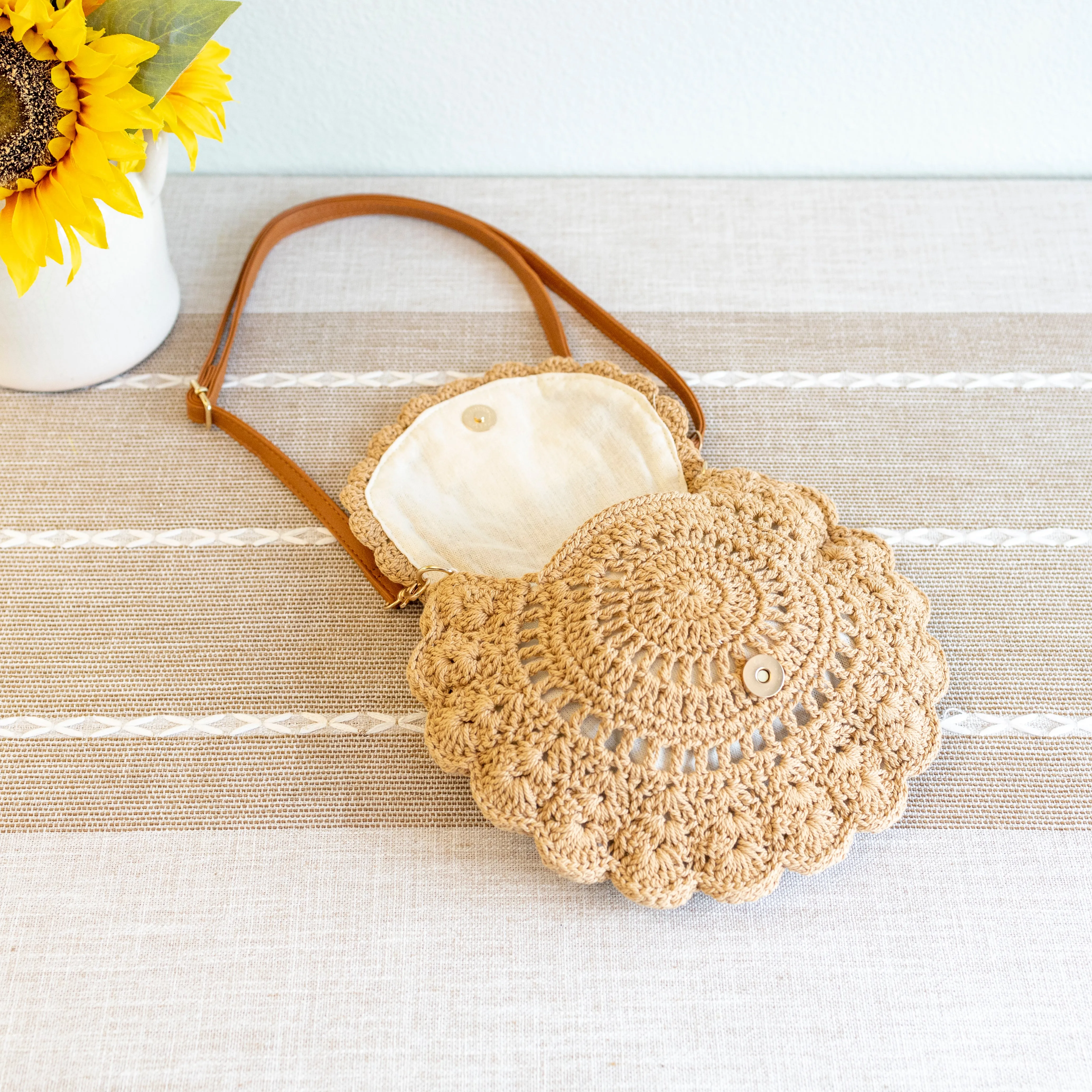 Elena Handbags Boho Crochet Crossbody Bag