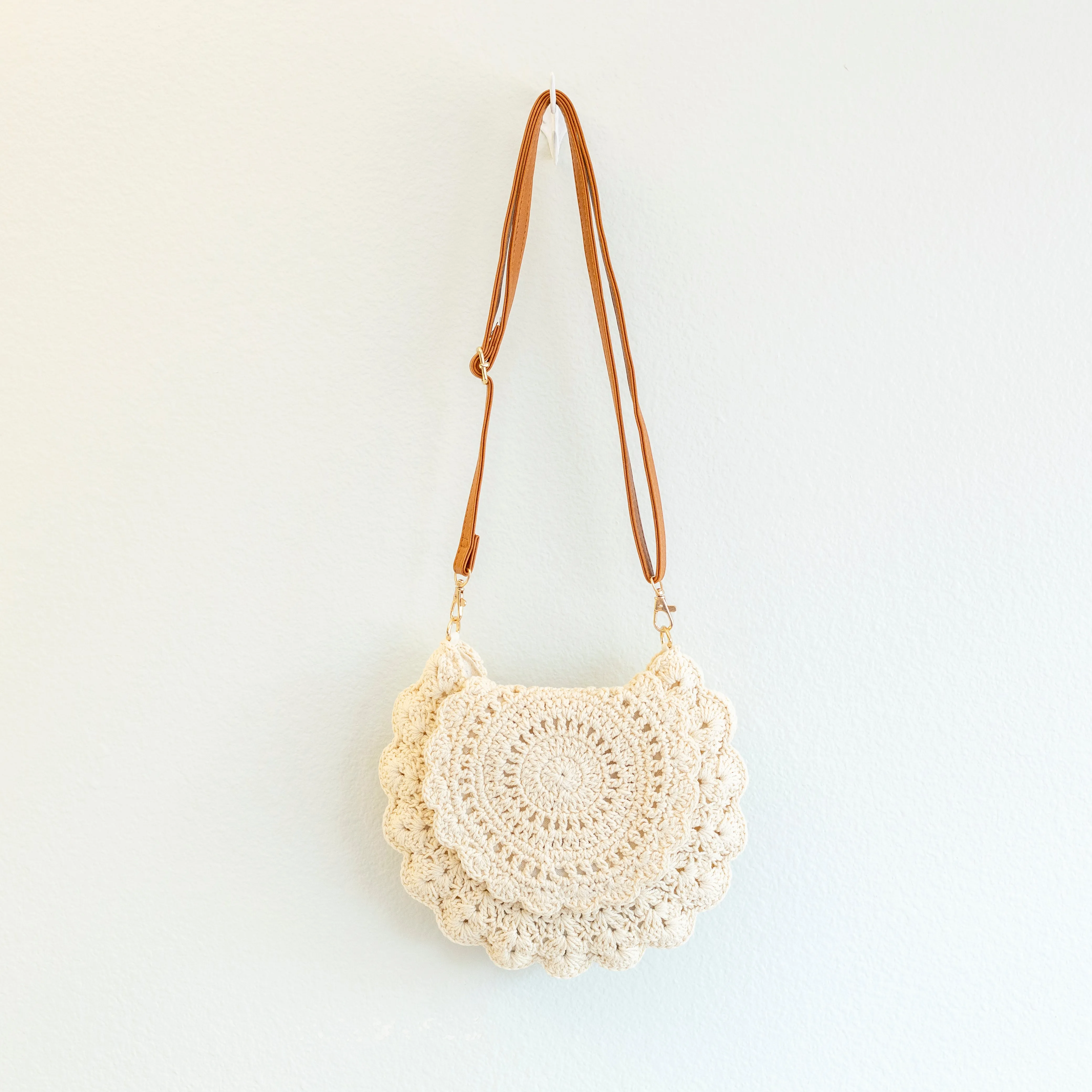 Elena Handbags Boho Crochet Crossbody Bag