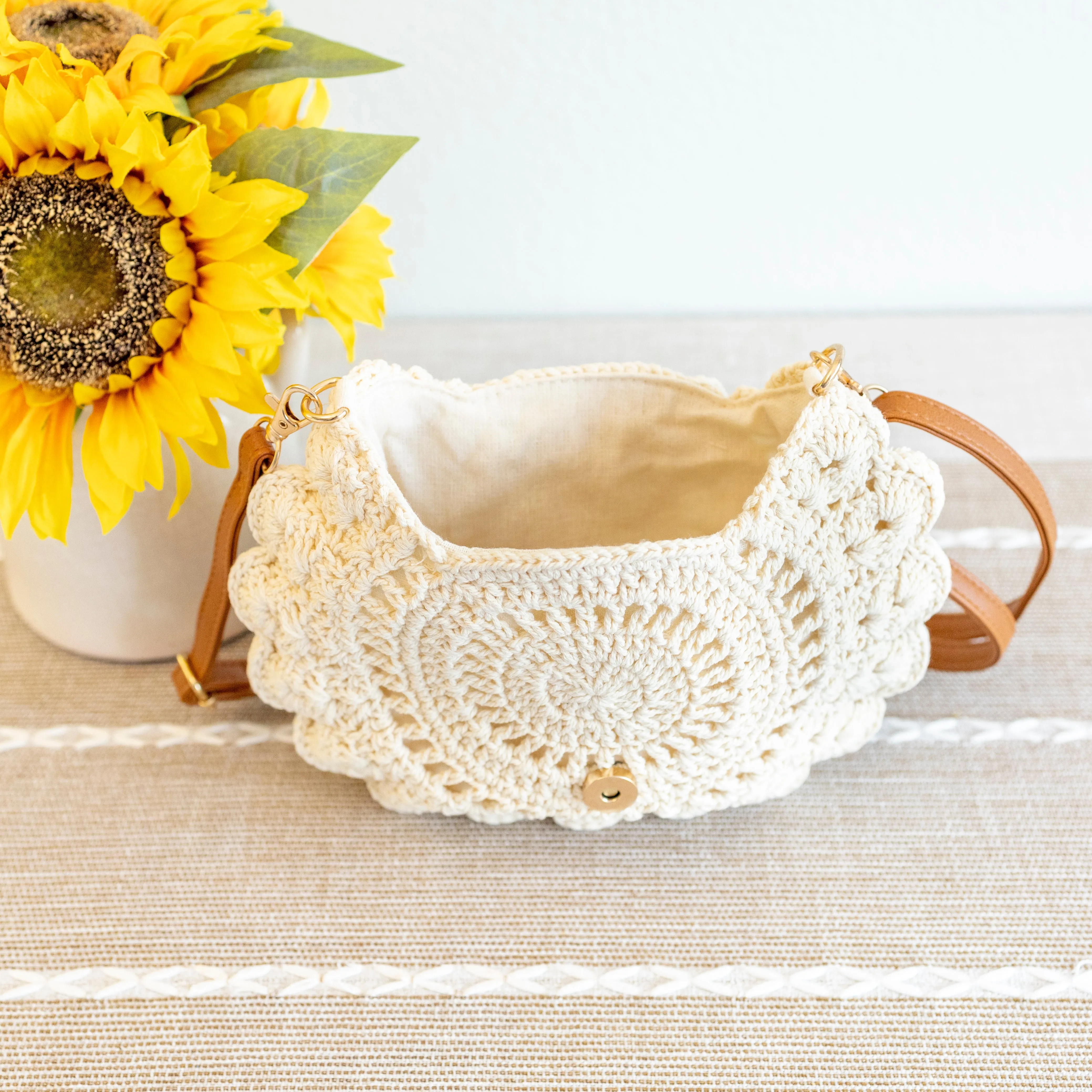 Elena Handbags Boho Crochet Crossbody Bag