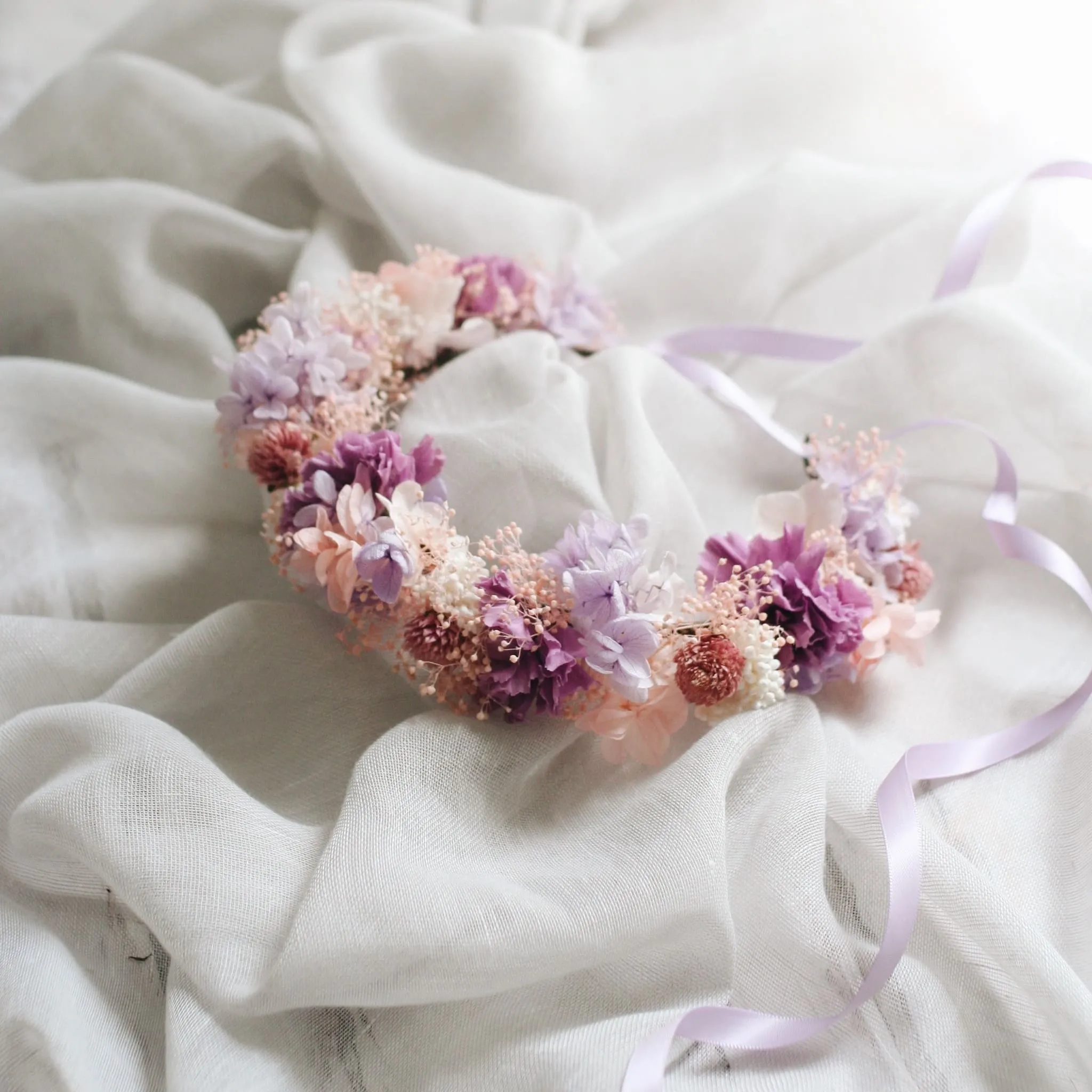 Everlasting Flower Crown LAVENDER LILAC