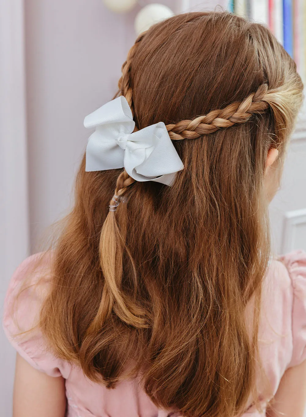 Extra Large Bow Hair Clip in White